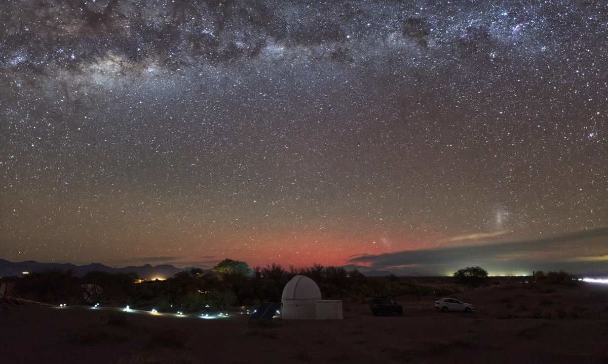 Aurora Austral fue vista desde San Pedro de Atacama